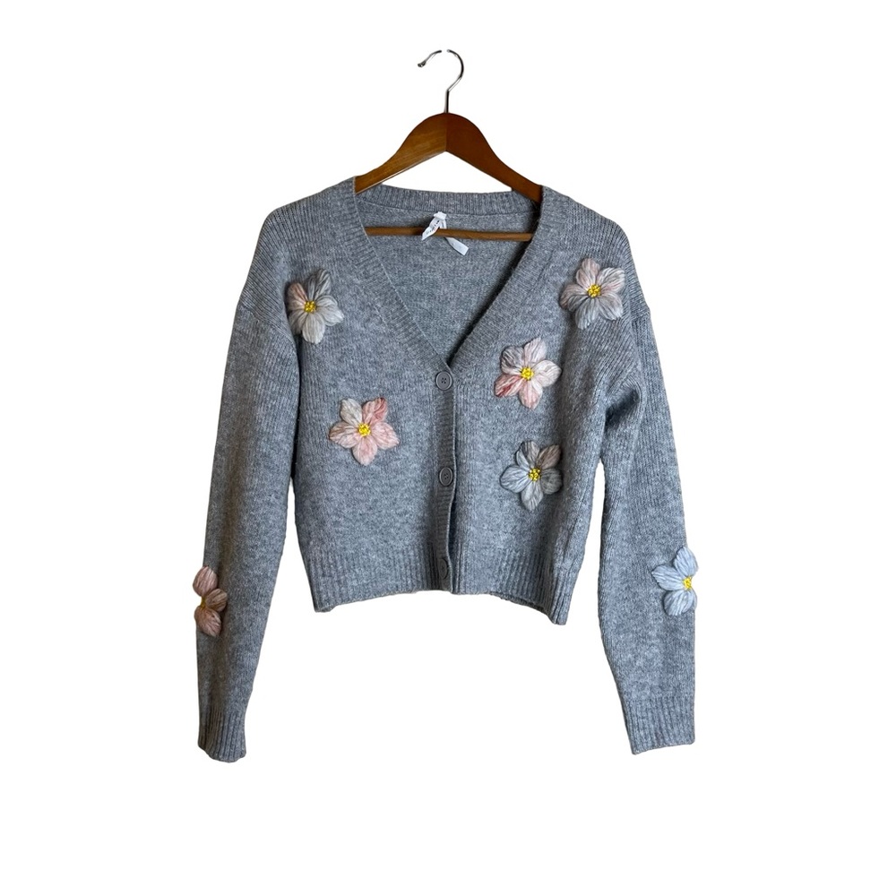 Dreamers by debutβ wool blend floral cardigan. Size xs